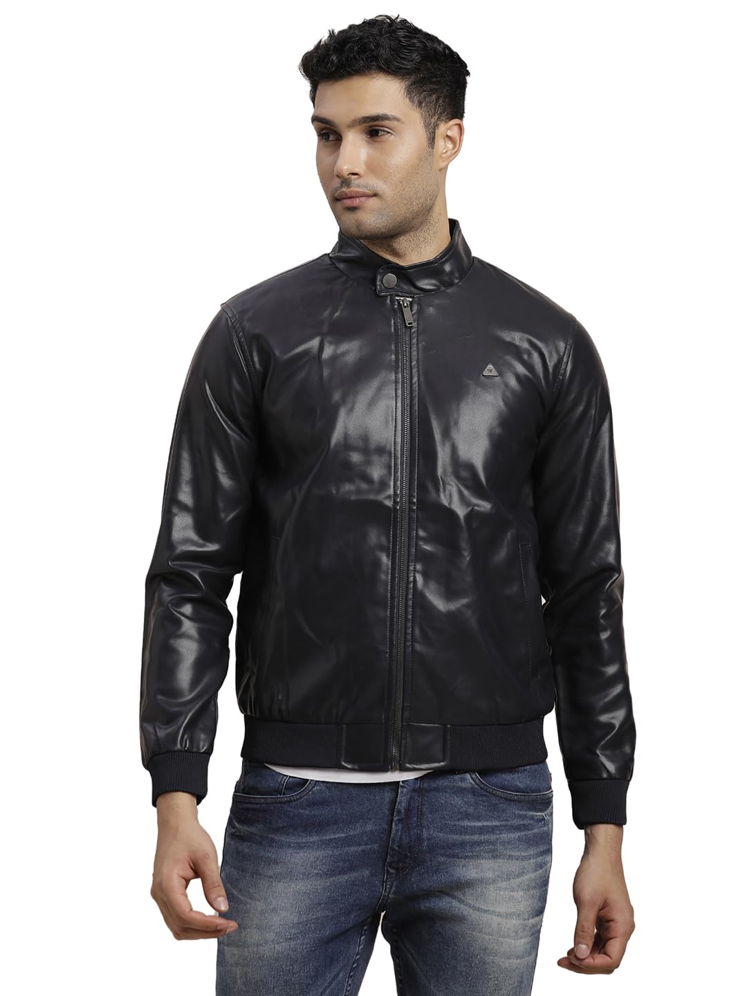 Turtle Men Polyurethane Solid Navy Zipper Windcheater Jacket