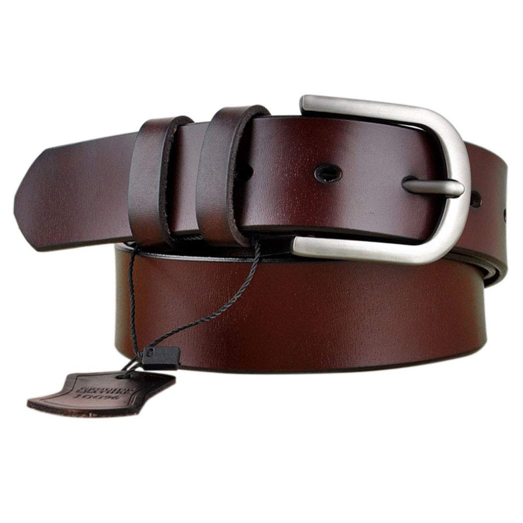 Vonsely Womens Leather Belts For Jeans, Women Leather Waist Belts For Pants, Wide Coffee, Suit Waistline 3437 34-37