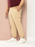 Thomas Scott Mens | Plus Size | Regular Fit | 100% Cotton | 6 Pockets | Breathable Fabric | Solid Color | Cargo Trouser | Casua