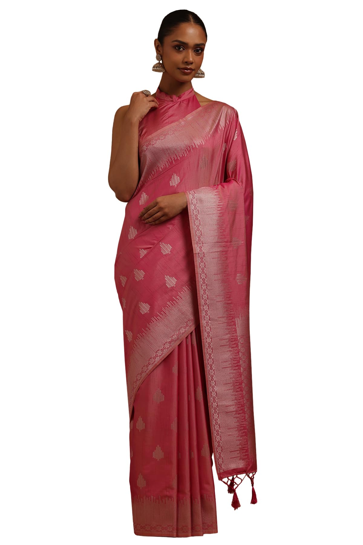 Soch Women Viscose Silk Ethnic Motifs Zari Woven Saree