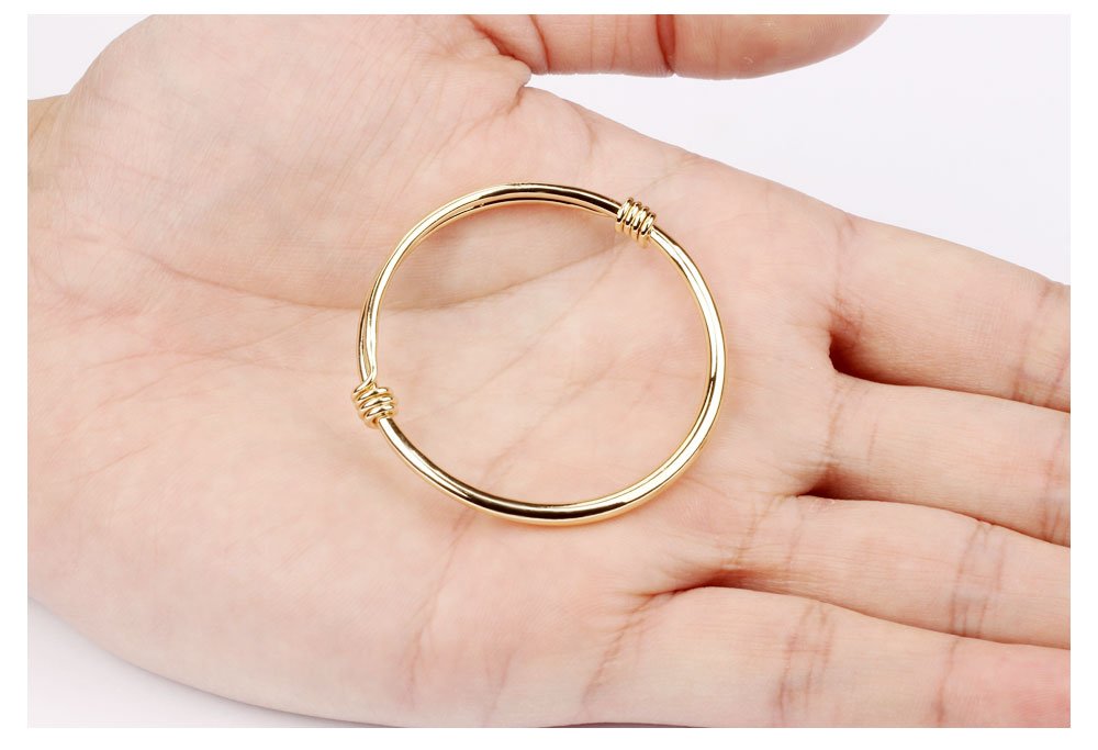 Children Jewelry 18k Gold Plated Bangle Bracelet for Toddlers Gift Safe Easy Adjustable 4.7 - 5.9 (A: 1 Pcs(Style 1))