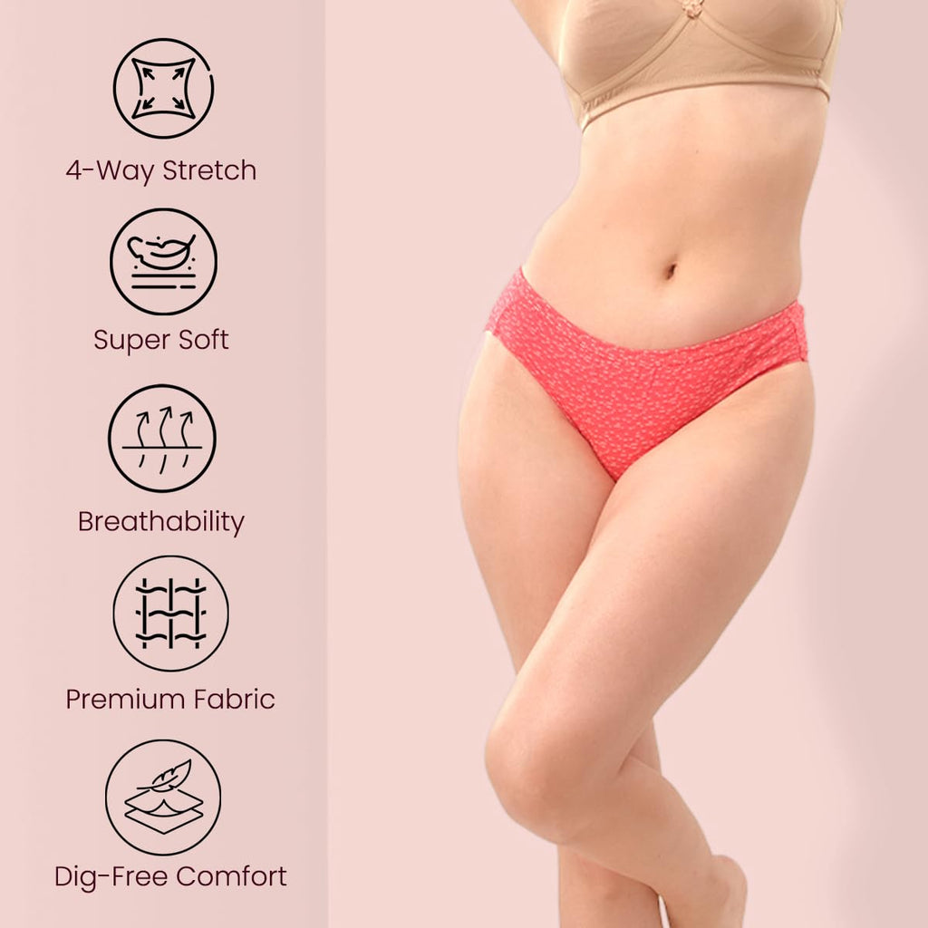 Lyra Pack Of 6 Printed Bikni Panties Multicolour