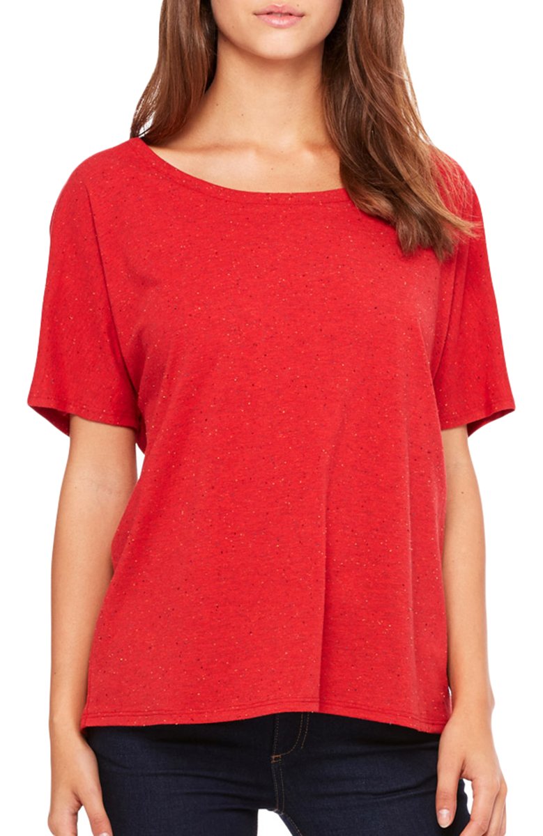 Ladies Slouchy T-Shirt - WHITE MARBLE - S(D0102H7W536)