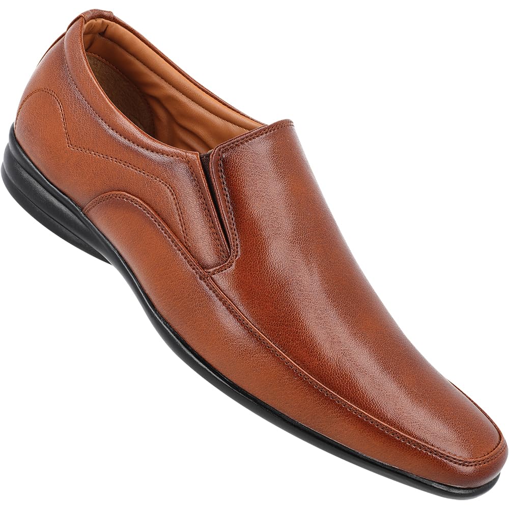 WALKAROO Mens Tan Formal Shoes(WF6015) 6 UK 6