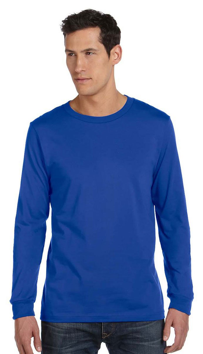 Unisex Jersey Long-Sleeve T-Shirt - RED - S(D0102H7WPZ6)
