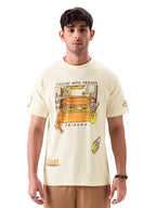 The Souled Store Official F.R.I.E.N.D.S: Chillin Men and Boys Regular Fit Half Sleeve Graphic Printed Cotton Yellow Color T-Shi