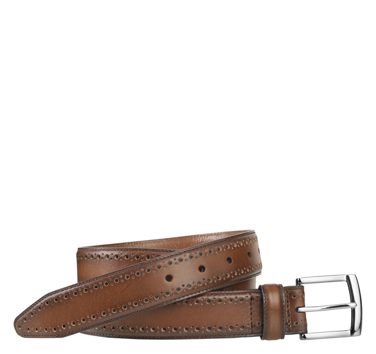 Johnston & Murphy MenS Perfed Edge Tan Belt 40 40