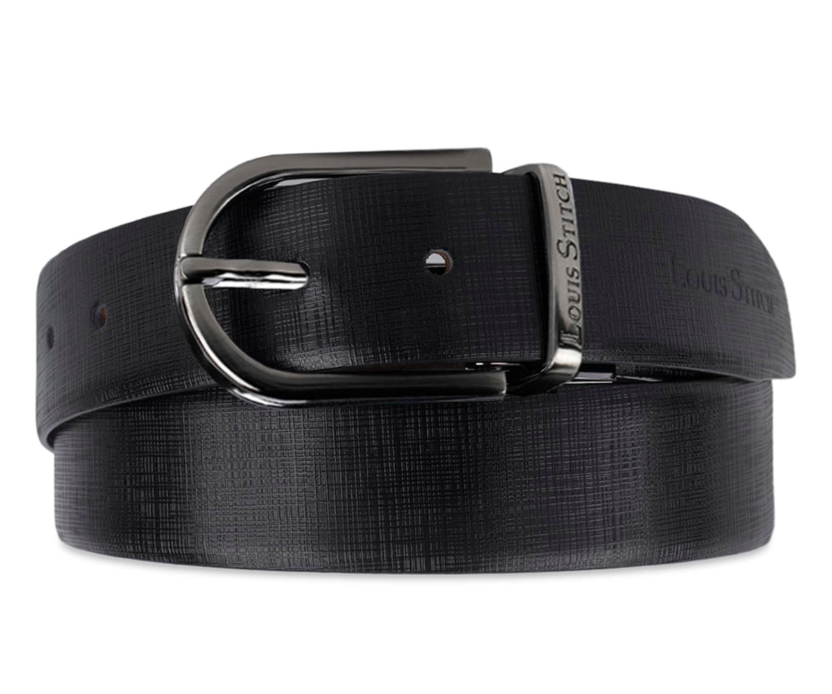 Louis Stitch MenS Spanish Leather Reversible Belt 1.25 Inch (35Mm) Handcrafted Formal Waist Strap With Nickel Buckle Belt For M 44