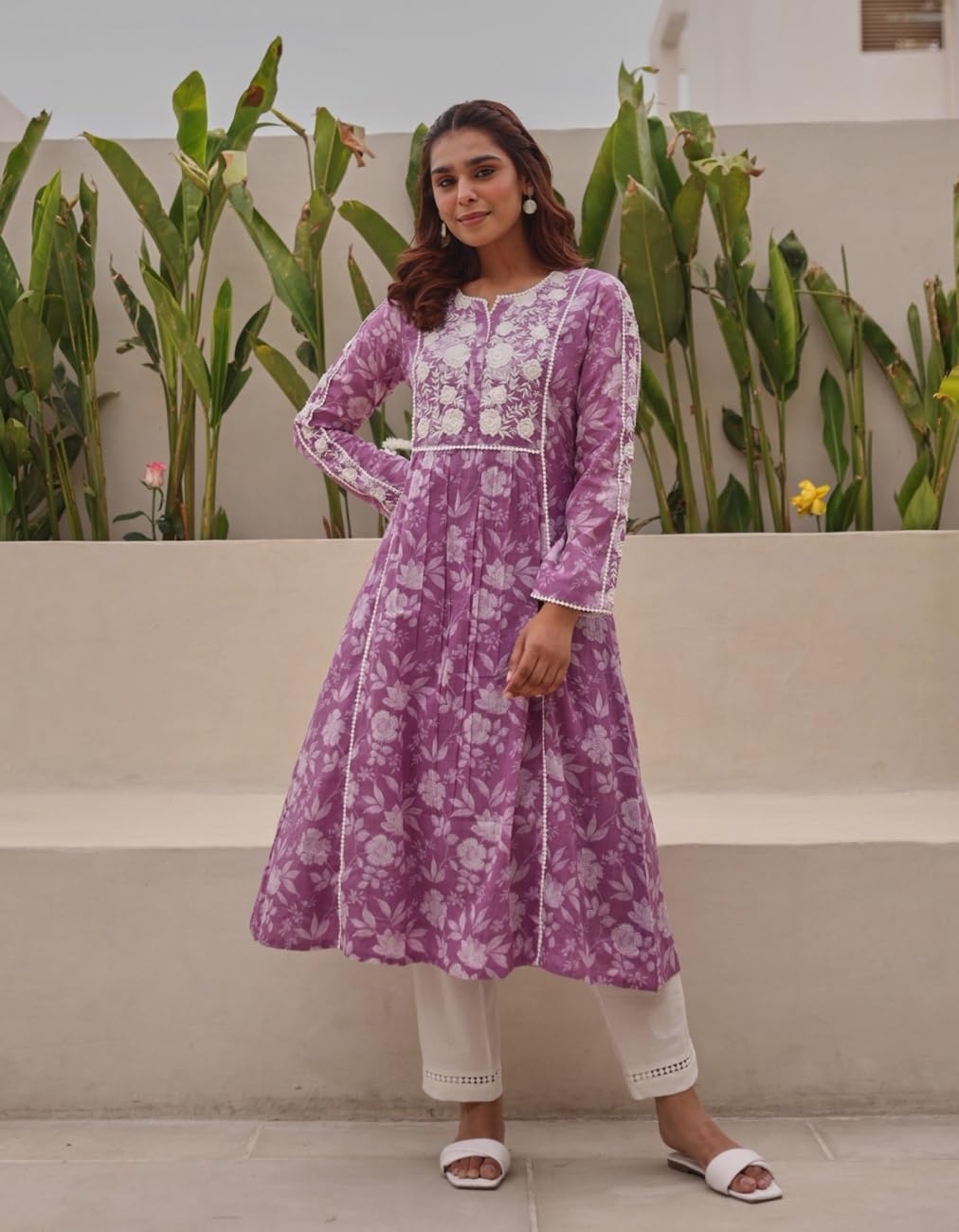 ANNI DESIGNER Women s Kurta, purple, Medium