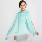 RIIQIICHY Women Shawls and Wraps for Evening Dresses Like Chiffon Turquoise Silk Scarf Formal Silky Pashmina Shawls for Weddings
