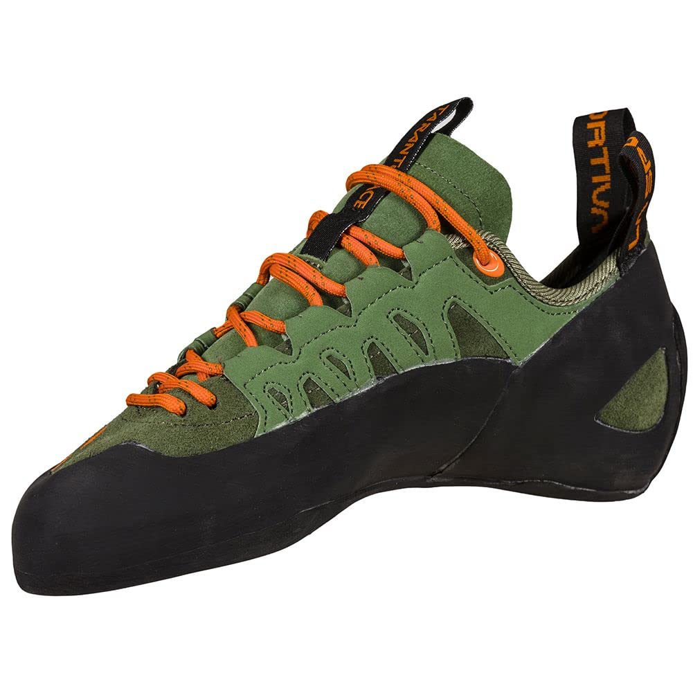 La Sportiva Men's Tarantulace Rock Climbing Shoes, Olive/Tiger, 9.5