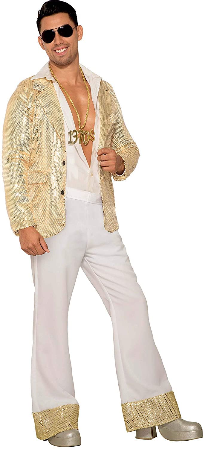 Men's Costume Disco Pants, White, X-Large