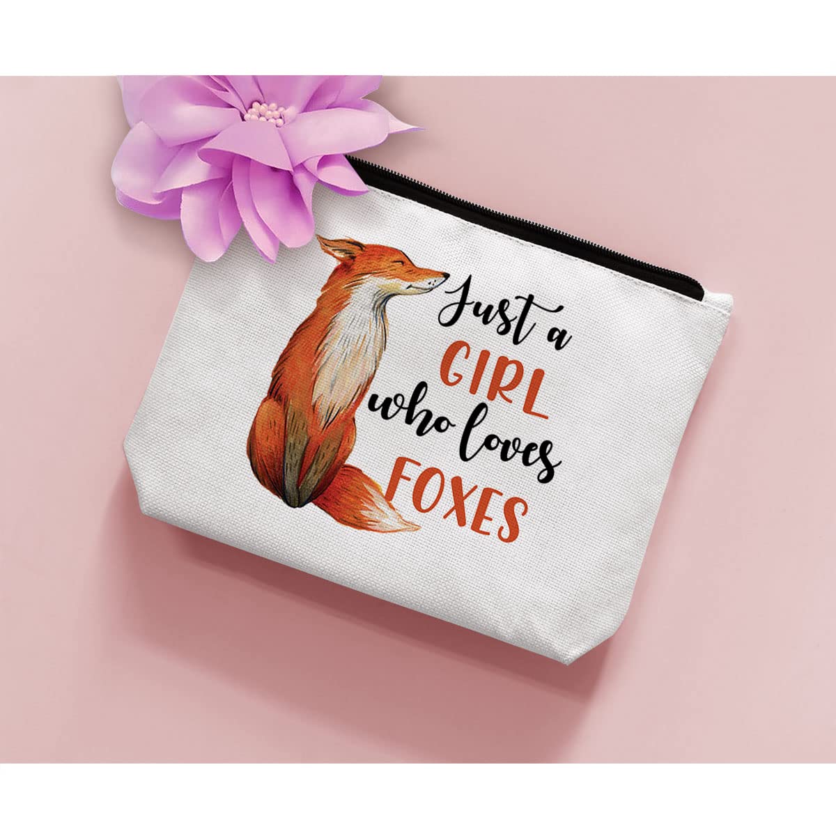 BiuNiuring Fox Cosmetic Bag Gift for Women, Fox Gifts for Fox Lovers, Fox Makeup Bag Gift, Who Loves Foxes Cosmetic Bag