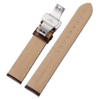 iStrap Leather Watch Band -Alligator Grain Embossed Pattern Calfskin Replacement Strap-Stainless Steel Deployment Buckle with Pu