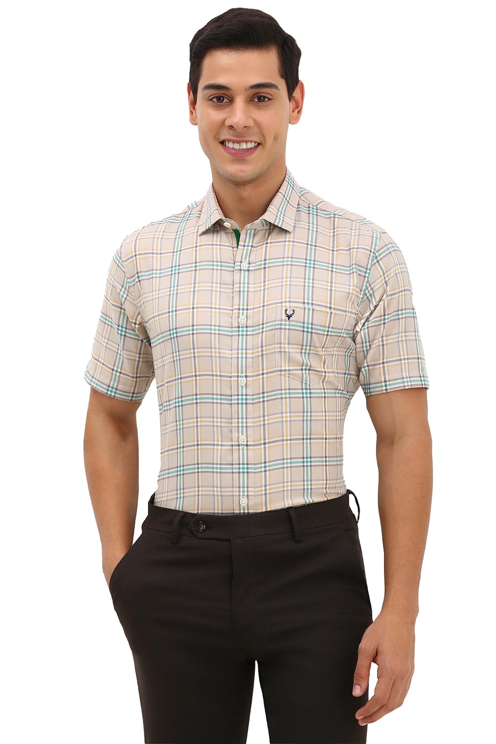 Allen Solly Men Slim Fit Formal Half Sleeve Short Sleeve Shirt