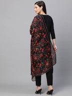 ANNI DESIGNER Womens Cotton Blend Solid Straight Kurta with Pant & Dupatta (Authentic-Black_XXL_Black_XX-Large)