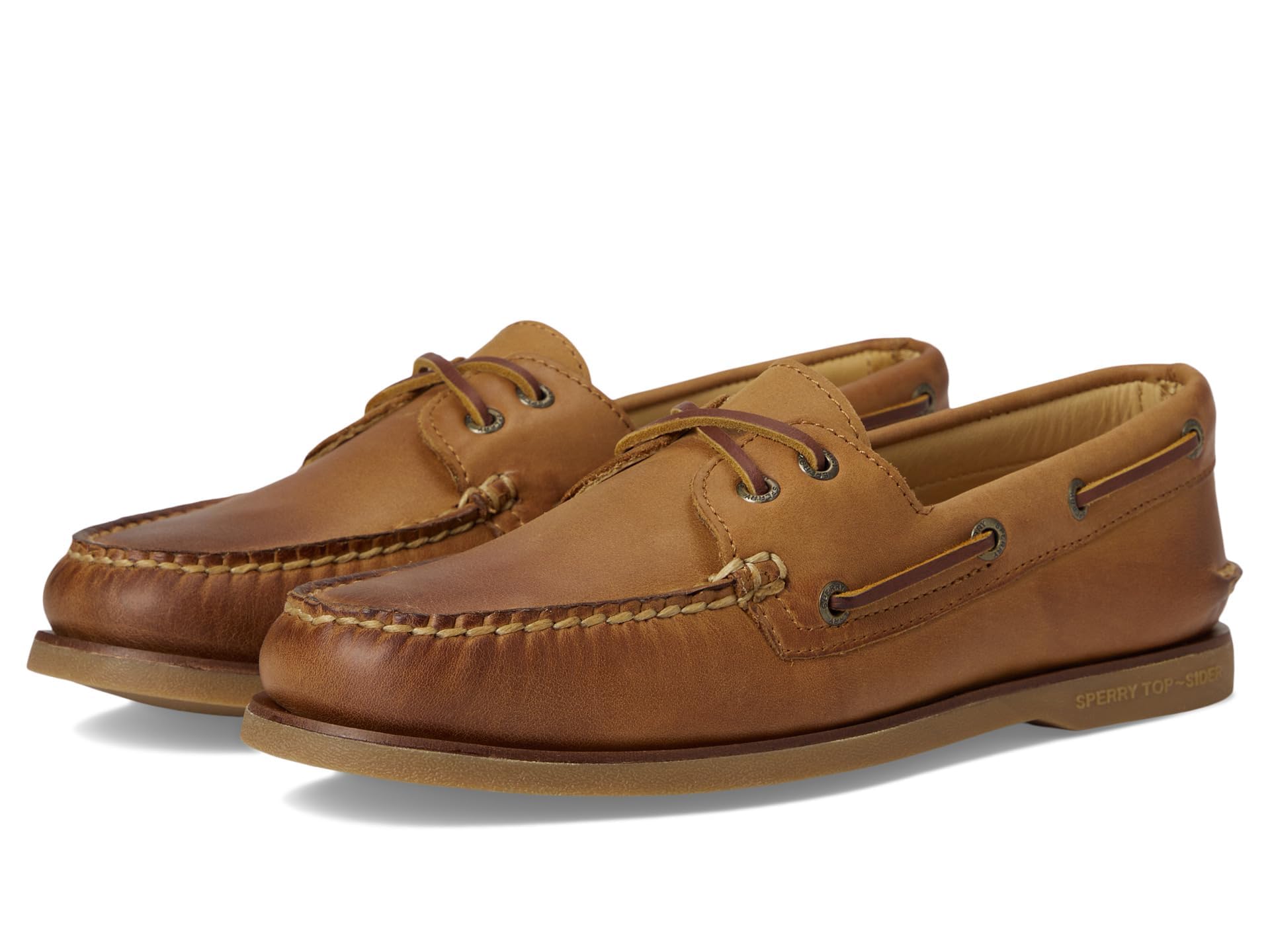 Sperry Men's Gold A/O 2-Eye Boat Shoe, Medium Beige, 9