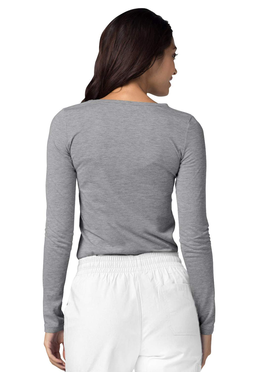 Adar Underscrubs for Women 2 Pack - Long Sleeve Underscrub Comfort Tee - 2902 - Dark Marl Gray - XL