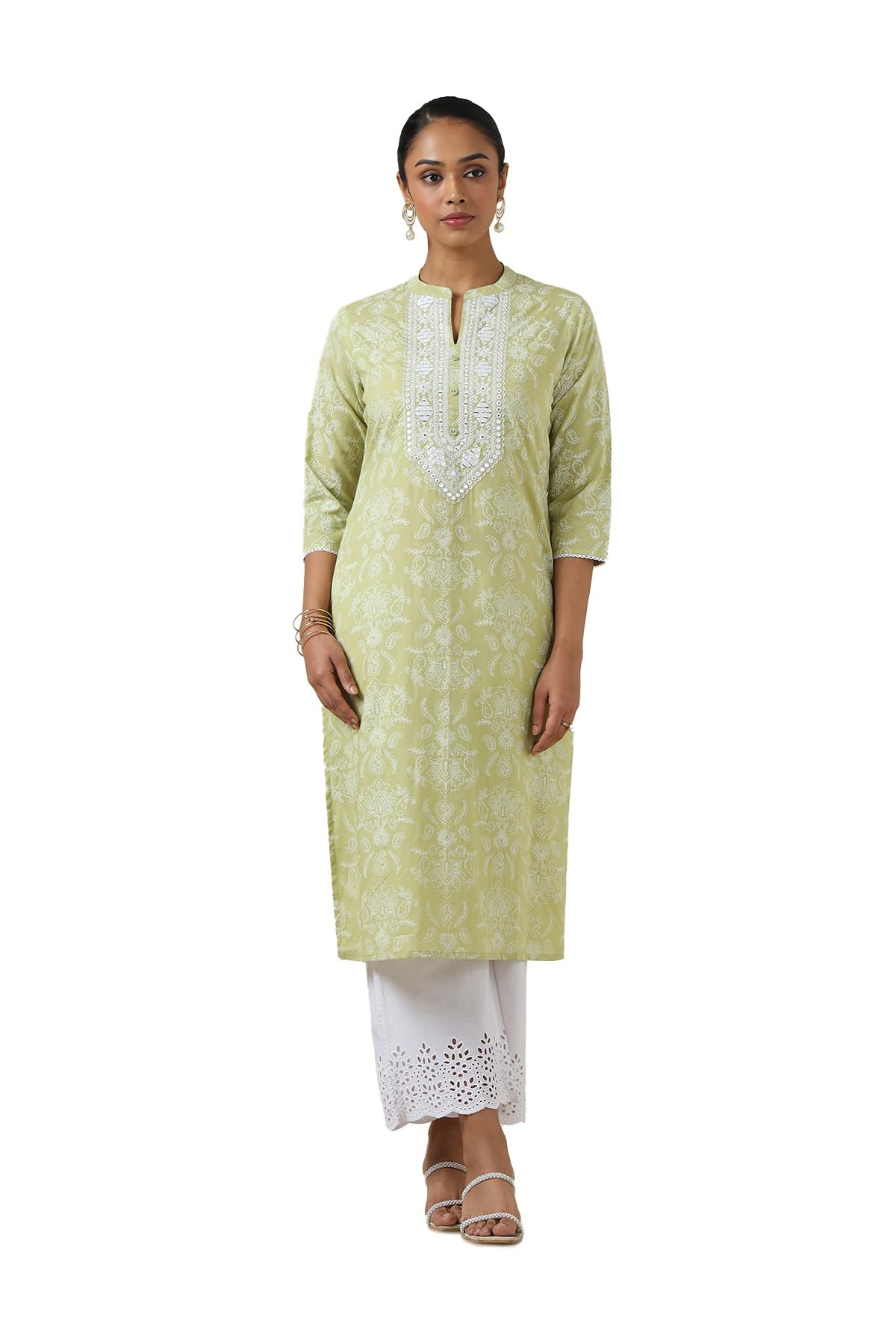Soch Women Cotton Ethnic Motifs Kurta with Thread Work