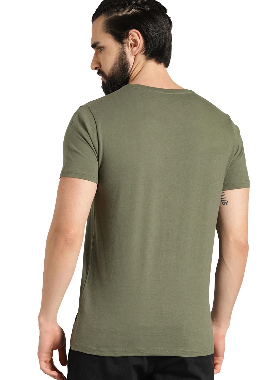 Adro Die With Memories Not With Dreams Mens Cotton Printed T-Shirt | R21-M-Die-Ol-L Olive Green