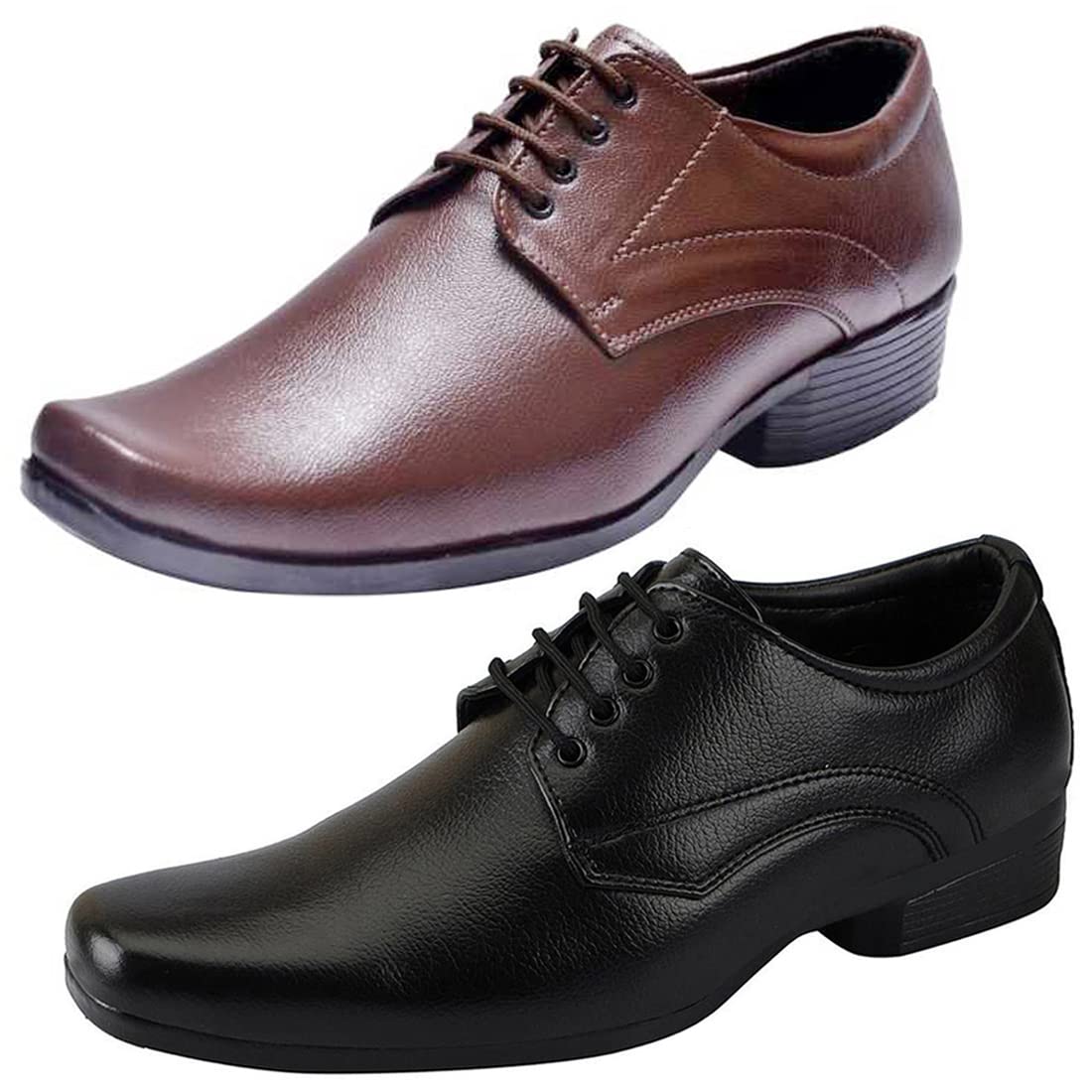 Latest Trendy Formal Shoes/Party Shoes/ 2 Shoes Combo with Free Belt for Men and Boys (BAZAAR8095_VTR001Blk004Brwn1Blk) Mult 10