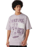 Bewakoof Air 1.0 Mens Graphic Printed Oversized Fit Half Sleeve Round Neck Cotton Slub T-Shirt_646581_Purple_M