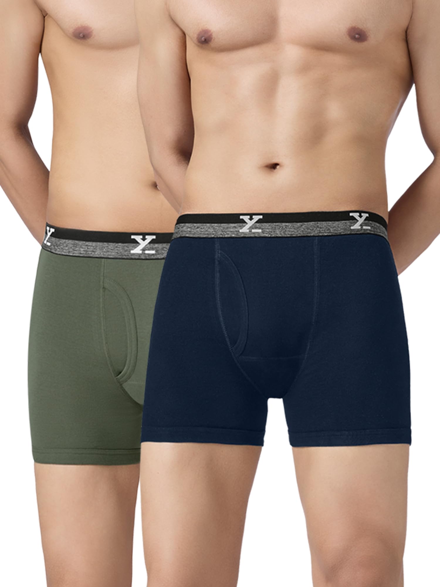 XYXX Mens Nova Cotton Boxer Brief for Men Pack of 2 |Regular Fit with intellifresh No-Marks Waistband | Solid Underwear for Men