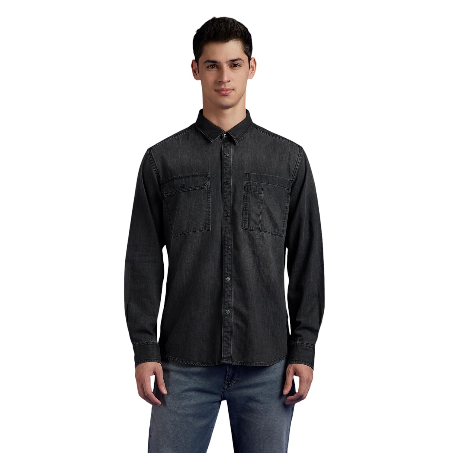 Pepe Jeans MenS Regular Fit Shirt (Pm308910Ca0_Dark Used Wash