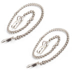 BOSHIYA 2 Pack Clip Pocket Watch Chain Gold/Silver Vintage Metal Alloy Chain Albert Vest Chain Accessory for Your Pocket Watch
