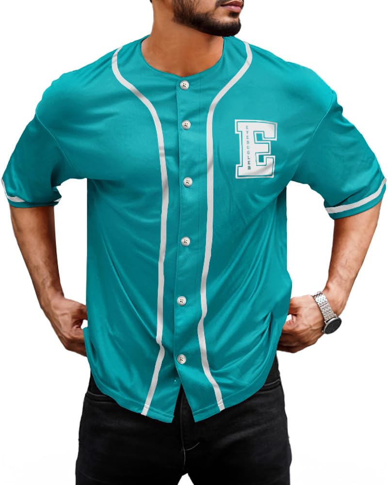 Noble Monk MenS Oversized Fit T-Shirt (T609-Bb_Blue Bird