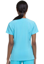 Dickies EDS Essentials Scrubs, V-Neck Womens Tops with Four-Way Stretch and Moisture Wicking Plus Size DK615, 5XL, Turquoise