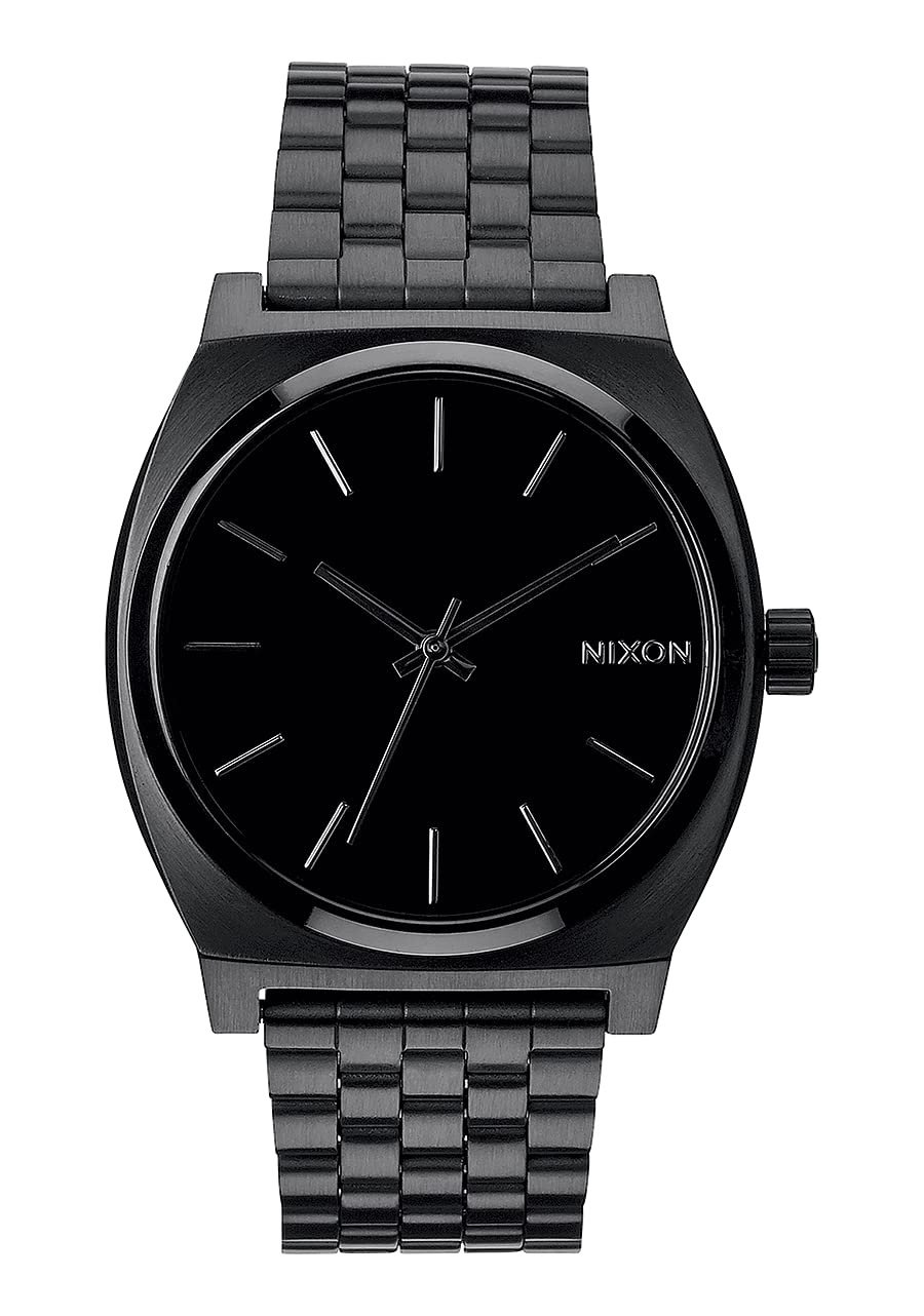 NIXON Time Teller A045 - Matte Black / Gold - 100m Water Resistant Men's Analog Fashion Watch (37mm Watch Face, 19.5mm-18mm Stai