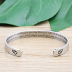 Daughter Mother Bracelets Wide Cuff Bangle Message Engraved Christmas Gifts for Her (To my daughter: If I could give you one thi