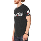 Mad Toto crew Neck T Shirt - Distressed Logo (Medium Dark grey)