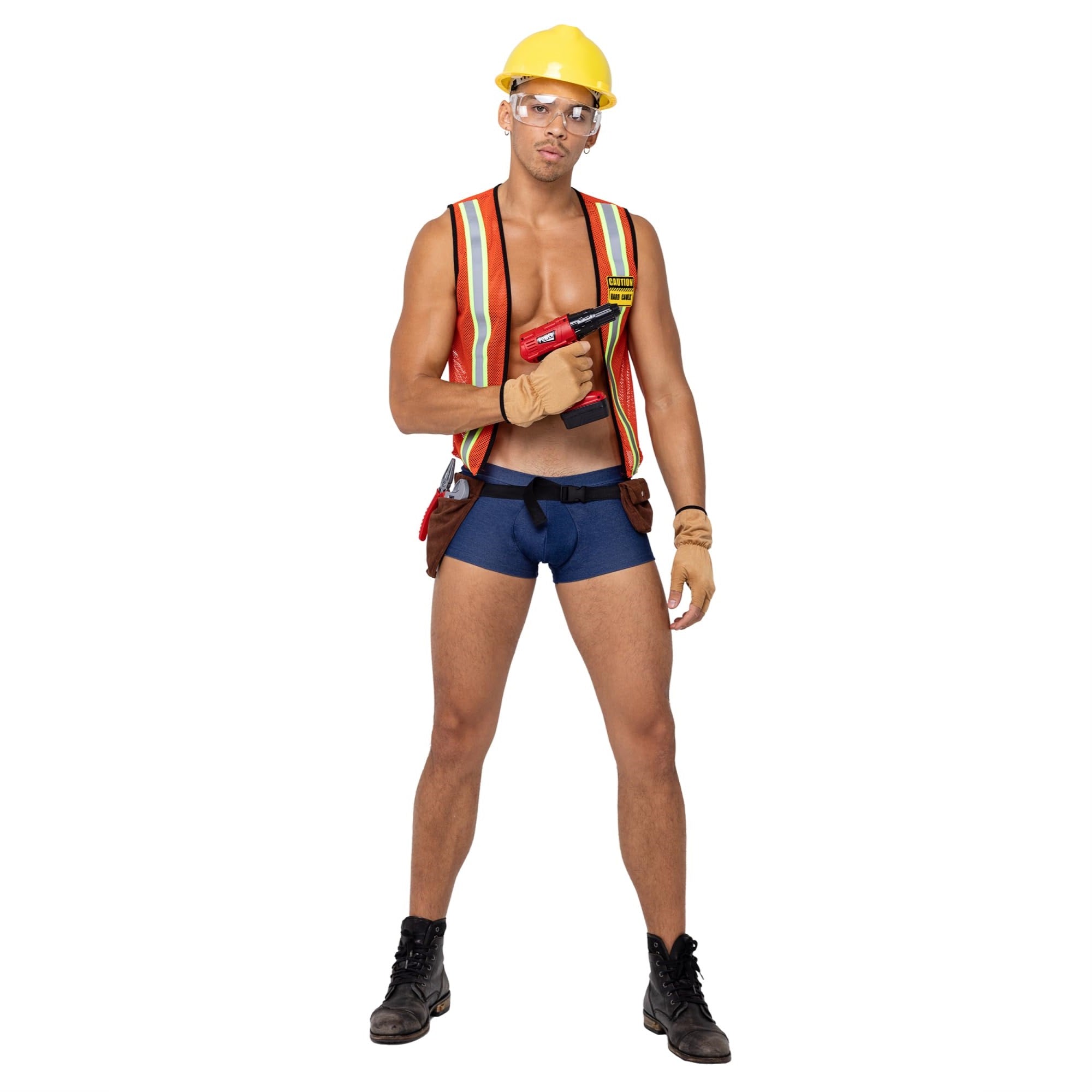 6195 - 5PC Mens Construction Hard-Worker - Medium / Orange/Blue