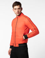 FYLTR Mens Lightweight Winter Puffer Jacket with Contrast Piping Detail - Stand Collar | Full Zipper | Side Pockets | Ribbed He