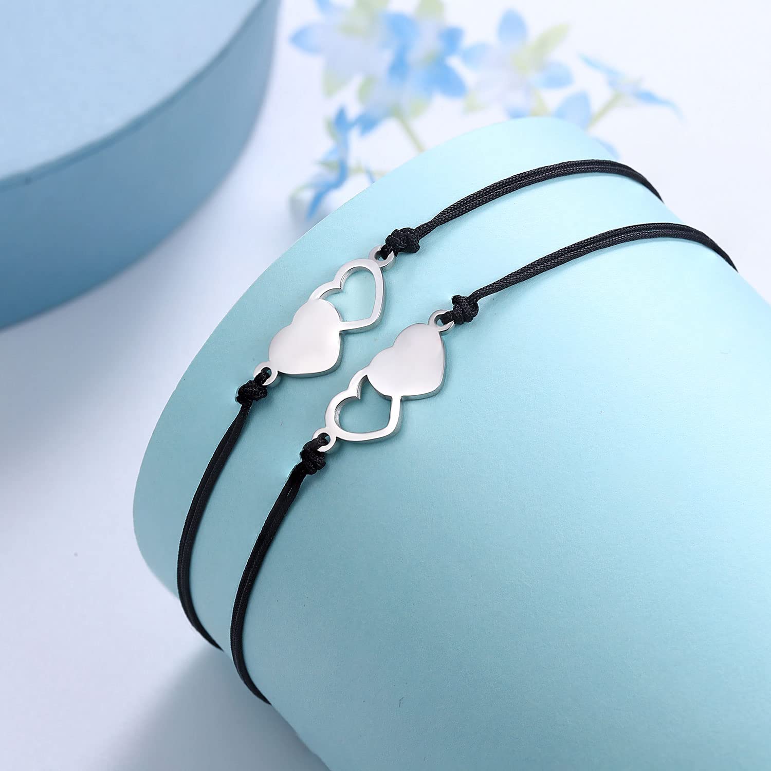 UNGENT THEM Cousin Gifts for Women Christmas Birthday Gifts Matching Heart Cousins Bracelets for 2