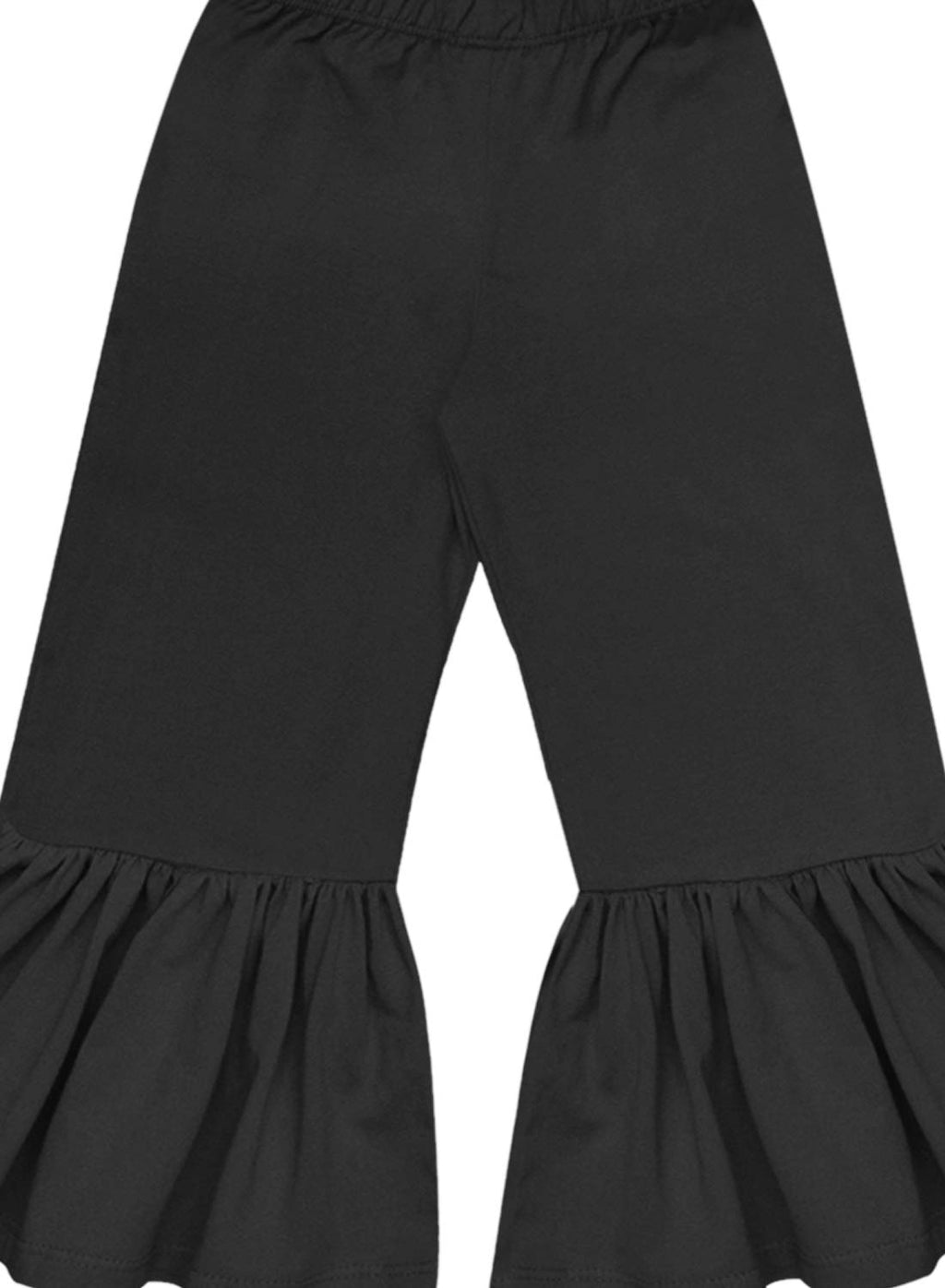 A.T.U.N. (ALL THINGS UBER NICE) Girls High Rise Regular Elasticated Waistband Casual Ruffle Pants Black