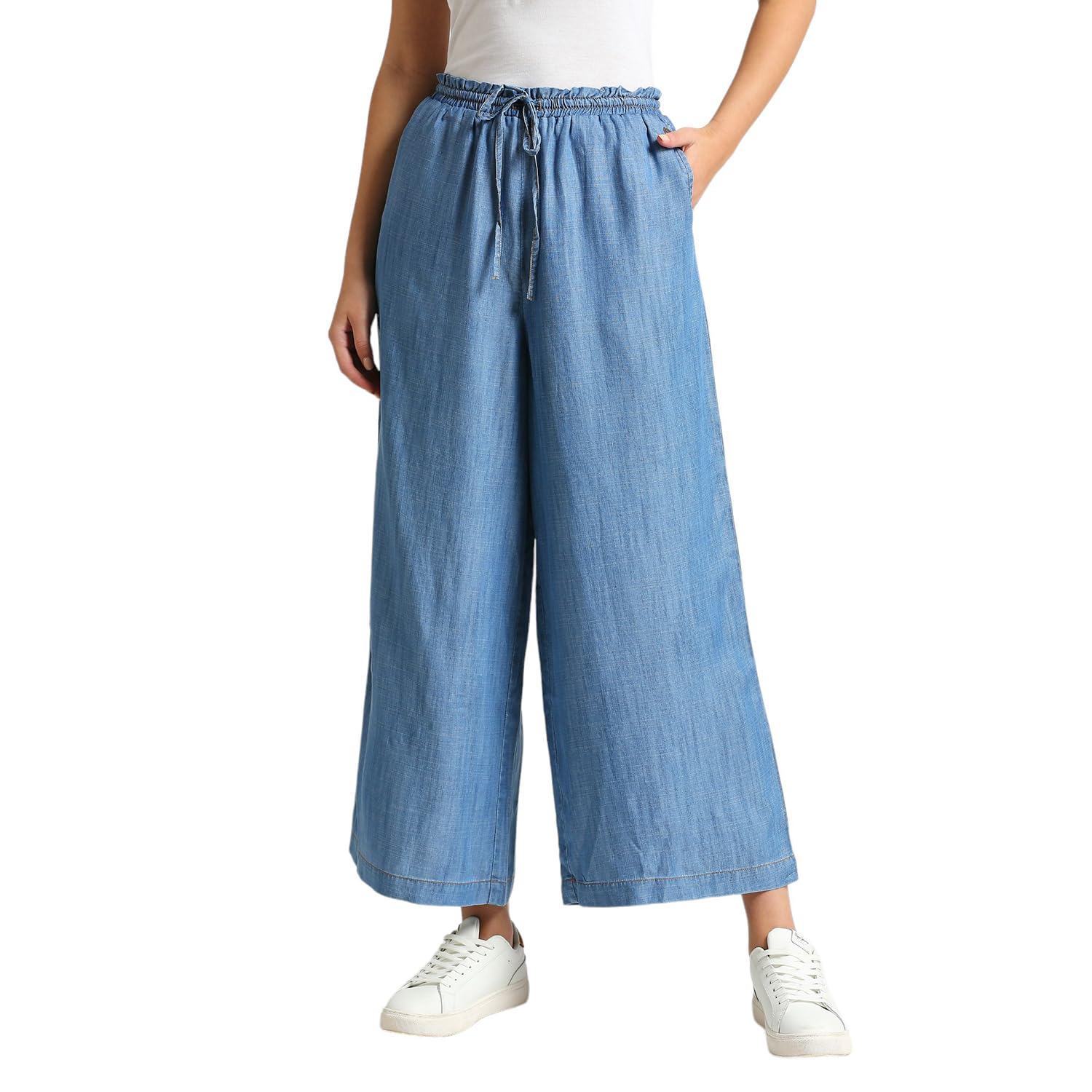 Pepe Jeans WomenS Relaxed Pants (Pl204827G22_Mid Used Indigo Blue
