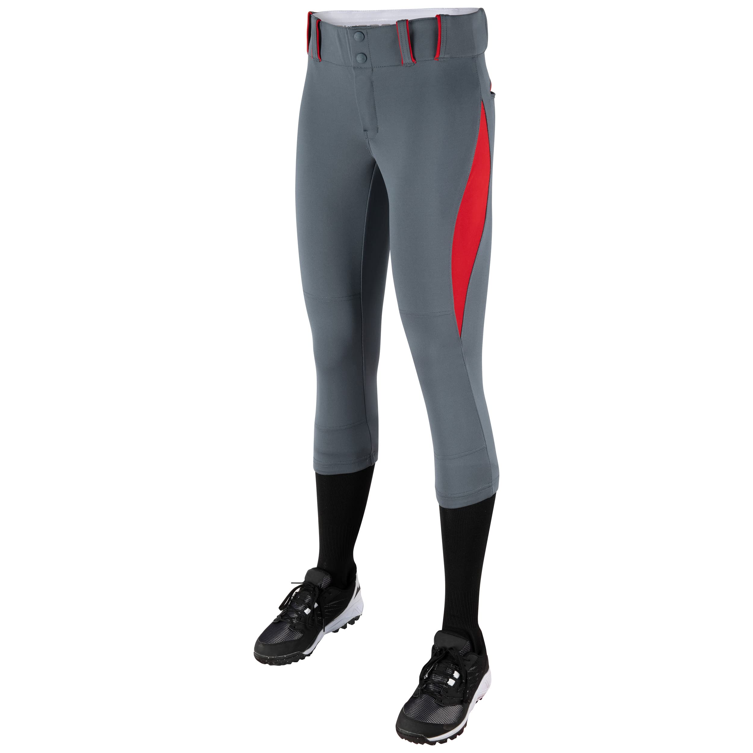 Champro Surge Traditional Low-Rise Fastpitch Softball Pant with Contrast-Color Braid Piping - Small