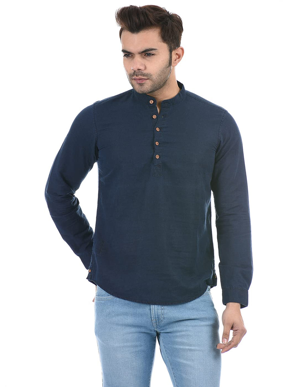 Pepe Jeans MenS Solid Regular Fit Casual Shirt (Pm306062_Indigo 2Xl)