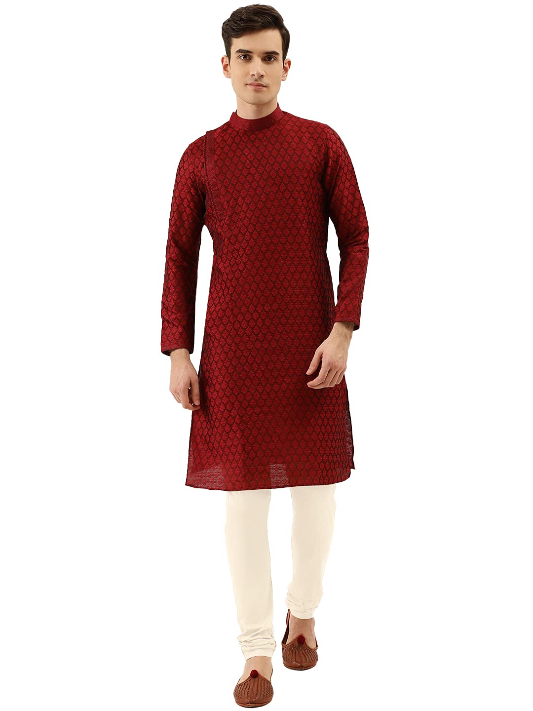 Manyavar A Majestic Maroon Kurta Set For Mens(X-Large,Maroon)