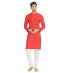 Manyavar MenS Regular Fit Kurta (Ml12000-318-M_Orange_M)