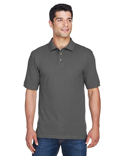 Mens 6 oz Ringspun cotton Piqu Short-Sleeve Polo - WHITE - 5XL(D0102H7NJgJ)