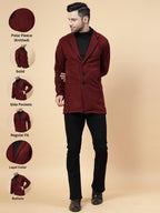 Rigo Cotton Polar Fleece Solid Overcoat for Men | Regular Fit Lapel Collar Long Jacket Overcoat | Winter Wear Mens Long Overcoa