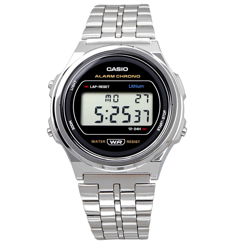 Casio A171 Vintage Stainless Steel Resin Digital A171WE-1A A171WE-1 Unisex Watch