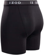 IZOD Men's Underwear - Performance Boxer Briefs with Mesh Functional Fly (5 Pack), Size Large, Black/Black/Black/Black/Black