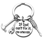 Dad Keychain Dad Gifts From Son Daughter Christmas Gift Keyring Father's Day Gift For Dad Papa Daddy (If dad can't fix it, no on
