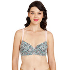 Rosaline by Zivame Womens Polyester Cotton Padded Wired Casual 3/4Th Coverage T-Shirt Bra (RO1212FASHHASRT0034C_White_34C)