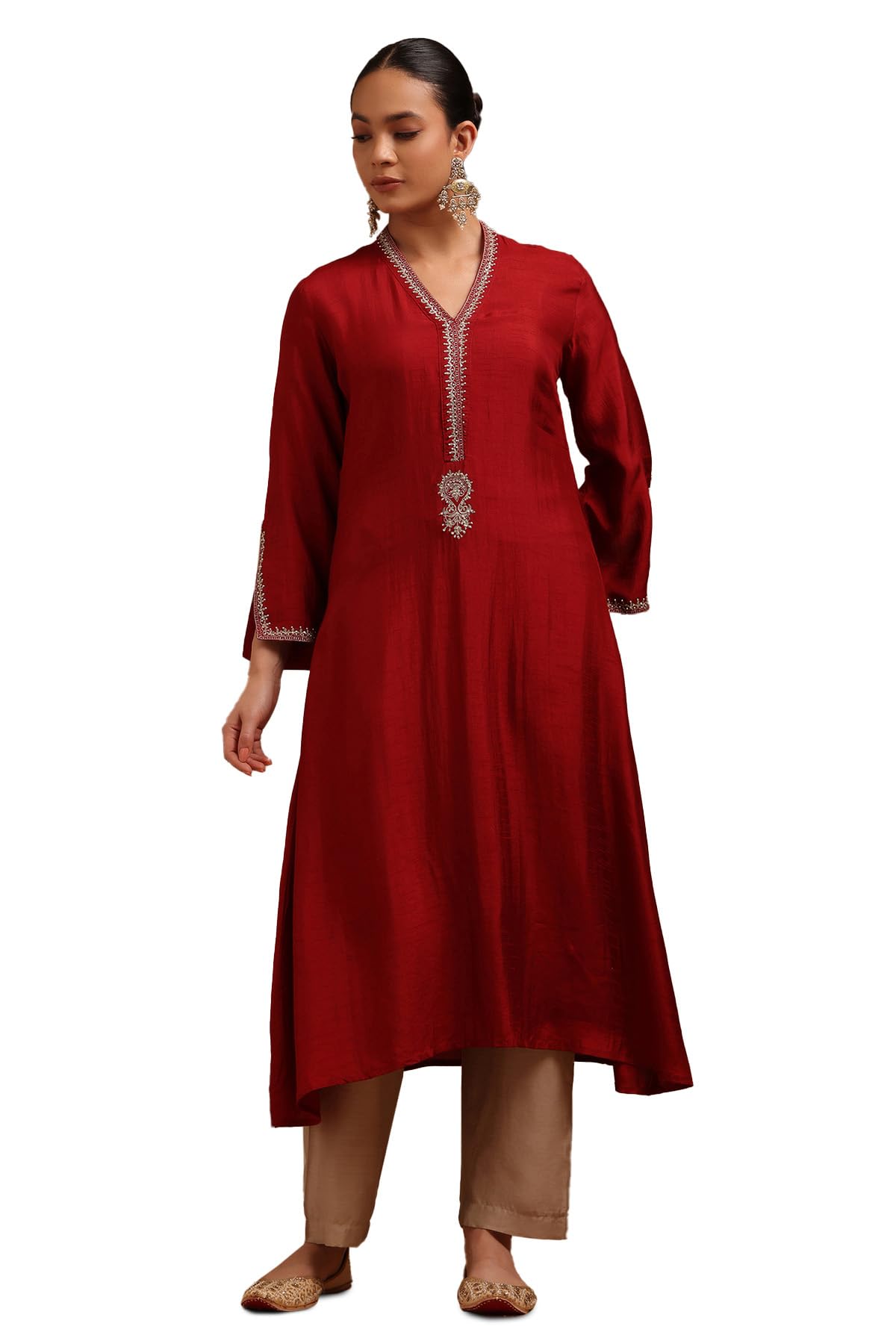 Soch Women Dola Silk Solid Kurta